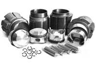 Cilindro biral di grande diametro e kit pistone forgiato JE 'High Comp' 82,5mm. Porsche 356C/912 - 008 11 82P JE, 0081182PJE