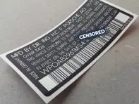 Door Jam VIN Number Decal. Porsche 911 (964) 1990–1994 - 96470111216