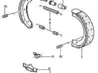 Handremschoenen veerset. Porsche Boxster S 1998-2005 - 298609723, 90135293210, 99635272300, 99635274101, 99635280701, 98635207302, 91135294401