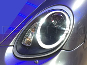 卤素头灯投影仪 + 极光灯 保时捷 987 05-08 黑色镜头 左侧驾驶 - 99763115713, 99763115813