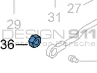 Cabriolet-Verdeck-Stößelstangen-Kugelstift-Mutter. Porsche 986 Boxster - 90003400105, N01111811