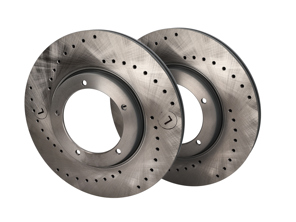 Brake Disc Rotor Front, Crossdrilled (Pair). Porsche 911 / 930 / 924 / 944 - 477405083D, 91135104120 - 911 351 041 20 rd