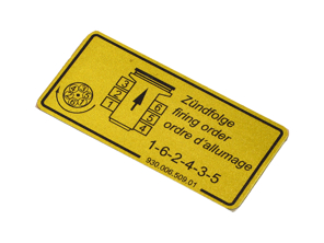 Sticker Ontstekingsvolgorde. Porsche 911 3.2 Carrera - 93000650901 - 1601500606