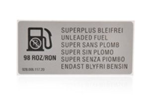 Zelfklevend etiket – RON 98. Porsche 928 GTS/993 - 92800611720