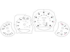 Quadrante impostato, KMH. Porsche 958.2 Cayenne / Cayenne S / Cayenne GTS