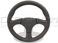 Volante deportivo sin airbag Negro con Costuras Rojas. Porsche 964 - 000043162158YR