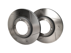 Remschijfrotor Voor. Porsche 911 / 930 / 924 / 944 (OE Part No 477405083A / 91135104120) Paar met sleuven - 285186C, 477405083D, 91135104120 - 285186C