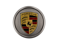 Concave Wheel Cap - Platina Satijn-Mat Met Gekleurd Wapen. Porsche 971.2 Panamera 2021-24 / 9J1-1 Taycan 2020-24