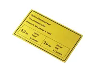 Autocollant pression des pneus. Porsche 911 Turbo 78-89 - 90100650501