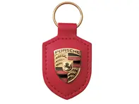 Porsche Schlüsselanhänger aus Leder mit Wappen, ROT - WAP0500920E