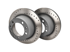 Sport Drilled brake discs (PAIR), Rear. Porsche 964 / 944 / 968 (OE Part No 95135204102 95135204105) - 95135204102, 95135204105, 95135204105, 275806C - 275806C, 951 352 041 05 RD
