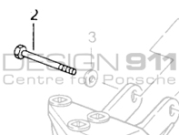 Perno de cabeza hexagonal del soporte del cojinete del soporte de la transmisión. Porsche 993 C4 / 993 C4S / 993 Turbo MANUAL - 90007545509, 9000754550A