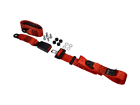 Static 2-point rear lap belt in red (Set of 2). Porsche 911 78-89 / 964 / 993 / 968 / 924 / 944 - 47785779570B, 911116