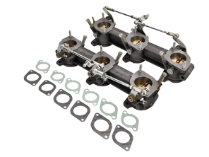 MFI gasklephuis compleet met pakkingset. Porsche 911 2.4 S / 2.7 Carrera - 91111008510, 91111008610