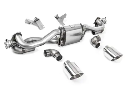 Milltek Sports Exhaust Rear Silencer Delete With Polished Trims. Porsche 718 Cayman GT4 / Boxster GTS 4.0L - 982251053E, 982251053K, 982251053F, 982251053H, 982251053D, 982251053G - SSXPO157