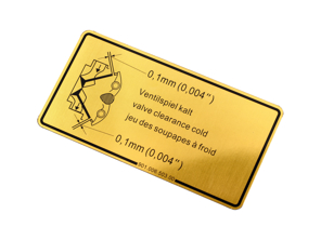 贴纸进气门和排气门间隙。保时捷 911 / 914 / 964 - 90100650300 - 1601500106