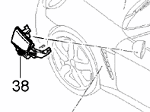 Waarschuwingslampje buitenspiegel. Porsche 970 Panamera links gestuurd - 97064140100, 97064140200 - MP00136, MP00137