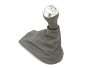 Versnellingspookleer in grafietgrijs met lichtmetalen handgreep. Porsche 986 Boxster - 98642498105C50, 98642498105