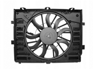 Waterradiator luchtkanaal met ventilator. Porsche 958 Cayenne >>2014 - 95810606140, 95810606130, 95810606131, 958121203A