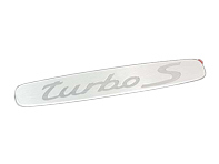 Logo plate for side sill inner cover. Porsche 991 Turbo / Turbo S - 99155575304, 99155575307