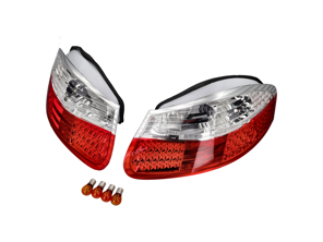 Indicator unit rear, Clear / Red with Leds. Porsche 986 Boxster - 1695300316