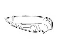 Door mirror cover, Lower part. Porsche 970 Panamera LHD - 97073171900, 97073172000