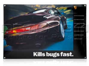 Emailleschild Porsche Classic 993 Turbo „Kills bugs fast“ - PCG00099310