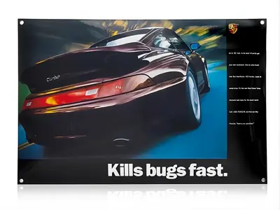 Plaque émaillée Porsche Classic 993 Turbo 'Tue les insectes rapidement' - PCG00099310