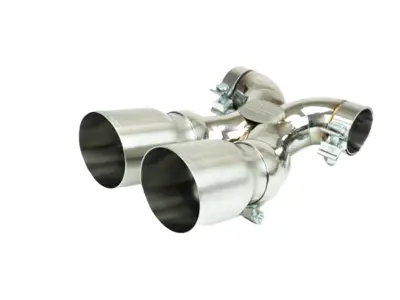 Ligne d'échappement Fabspeed Maxflo True X-Pipe à double sortie, paroi simple en acier inoxydable brossé. Porsche 987.2 Boxster / Cayman, Cayman R, Spyder (2009-2012) - 98711198130, 98711125831, 98711125860 - FS.POR.9872.DLTBR