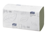 2-lagige, fortschrittliche, einfach gefaltete Handtücher – Grün – 15 Packungen mit 250 Blatt - 290179