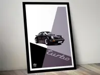 Póster del Porsche 911 930 Turbo con marco negro
