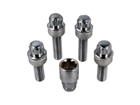 锁定车轮螺栓套件（超长）。镀铬，适用于保时捷 - 99736198009, PAF009593, 99136105700, WHT006980C, WHT006980A, 9A700698000