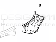 Pannello interno posteriore 1/4 Cabrio. Porsche 996 C2/C4 - 99650216100GRV, 99650216200GRV