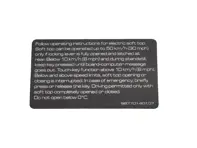 Adesivo di sicurezza per tetto convertibile - Inglese. Porsche 987 Boxster 2005-12 - 98770140107