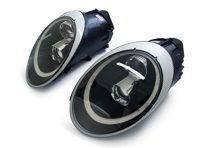 Headlamp Dual Projector Xenon + Aurora light, Black Lens. Porsche 997 05-08 RHD - 99763115713, 99763115813