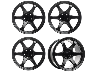 Juego de llantas de aleación Titan 7 Forged T-D6E de 6 radios, 18", color negro mecanizado. Porsche 987 / 981 / 718 - TD6E1890048513071MB, TD6E1810035513071MB