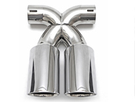 Tubo de escape de lujo de doble estilo cromado pulido. Porsche 987.2 Boxster / Caimán - 98711125730, 98711125831, 98711198130, 98711125860