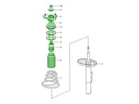 Kit di montaggio superiore e revisione ammortizzatore anteriore. Porsche 986 Boxster 1997-04 - PAF103353, 99634310703, 99634351505, 99634351701, 9963435110, 99634351101, 99634351300, 99634350500, 99634330102