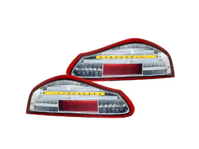 LED-Blinkereinheit hinten, roter Rand / klares Glas. Porsche 986 Boxster - 98663144504, 98663144604, 00004490067 - EU-74-BOX-R-15