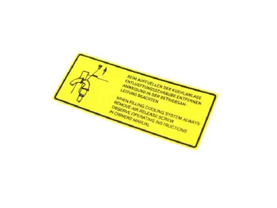 Adesivo del sistema di raffreddamento. Porsche 924Turbo - 477000269C - PAK4E1