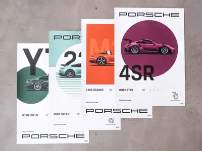 Porsche Poster Set - Driven by Dreams. 75 Year Anniversary Collection