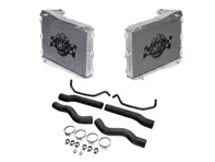 Aluminium radiator for water coolant fluid & hoses SET OF 2. Porsche 996 C2 / C4 Manual - 8MK376714291, 8MK 376 714-291, 99610613151, 99610613150, 8MK376713791, 8MK 376 713-791, 99610613251, 99610613181, 99610613281, 1614200803 - 7044