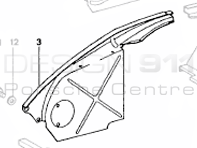 Coperchio motore per cinghia di distribuzione anteriore, sinistro. Porsche 911/912 1965-83 - 90110608104, 91110695600