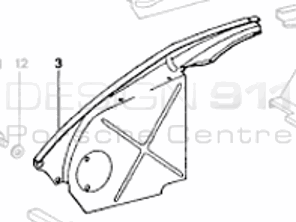 Coperchio motore per cinghia di distribuzione anteriore, sinistro. Porsche 911/912 1965-83 - 90110608104, 91110695600