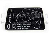 Sticker montage V-riem. Porsche Cayenne - 95500615000