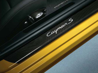 Side Sills Trims in Carbon with Logo. Porsche 987C Cayman - 98755198004, 98755198005, 98755198011, 98704480039, 98704480040