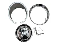 Jeu de phares, en kit, avec cerclage chromé, sans verre. Porsche 911 69-83 conduite à gauche - 91163111300, 1695100900