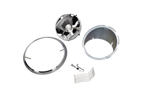 Jeu de phares, en kit, avec cerclage chromé, sans verre. Porsche 911 69-83 conduite à gauche - 91163111300, 1695100900