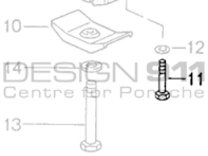 Staffa del cuscinetto di supporto del cambio Rondella del bullone a testa esagonale. Porsche 993 C4 / 993 C4S / 993 Turbo MANUALE - 90007507309