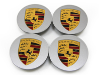 Enjoliveurs de roue avec écusson coloré pour Porsche (jeu de 4) - 99704460010, 99104460020, 00004460530, 00004460720